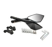Pour Moto Guzzi STELVIO V7/V9 Classique Racer Stone Spécial Complet CNC Aluminium Rétroviseurs Rétroviseur Latéral Angle Mort compatibles(Noir)