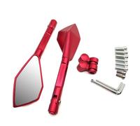 Pour Moto Guzzi STELVIO V7/V9 Classique Racer Stone Spécial Complet CNC Aluminium Rétroviseurs Rétroviseur Latéral Angle Mort compatibles(Rouge)