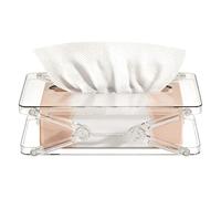 pour mouchoirs en papier - Conteneur avec ressort de levage automatique | Couverture transparente de mouchoirs de salle de bain | pour chambre à coucher, salle à manger, salon, coiffeuse et commode