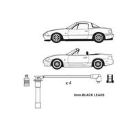 Pour MX5 Mk1 Mk2 1990-2005 Powerspark Kit de Fils de Bougie HT en Silicone Double de 8 mm DKB139 Jaune
