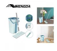 Pour nettoyage de Sol de Compact 360° Mop-Balai serpillère raclette intégrée-seau essoreur-2 lingettes-Vert