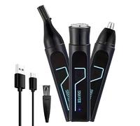 Pour Nez - Tondeuse De Précision Rechargeable, Dispositif Hygiénique Imperméable, Puissant Toiletteur À Moteur | Têtes Interchangeables Rinçables Pour Nez Et Oreilles