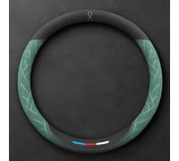 pour Nissan Patrol Y61 1997-2015 Couvre Volant Voiture Housse de Volant en Microfibre Cuir Antidérapante Respirante Protégé Volant Accessoires,B/Round~Type-C/Green