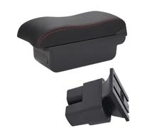 Pour Nissan Pour NV200 Pour Evalia Accoudoir De Voiture En Cuir À Surface Incurvée Accoudoirs Central Console(C1 Black red NO USB)