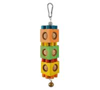 Pour Oiseaux Bloc En Bois Suspendu Affûtage De Bec Stimulant | Jouet De Fouille Perruche Calopsitte À Sonnette Pour Conure Et Cockatiel Cage Maison Animal De Compagnie Intérieur
