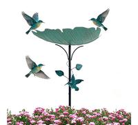 pour oiseaux d'extérieur | Mangeoire stable en forme de feuille et bassin de bain | Bain d'oiseaux et distributeur de nourriture | Pour perruches moines, jardin de maison, cour, cour
