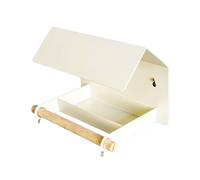 Pour oiseaux en métal, alimentation imperméable pour jardin - Décoration pour oiseaux avec toit, pour chardonneret, moineau, colibri, patio, fenêtre, jardin, balcon, porche