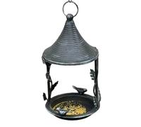 Pour oiseaux en métal - Mangeoires décoratives résistantes avec couvercle pour le toit | Extérieur pour oiseaux protégés contre la pluie pour oiseaux sauvages, jardin A