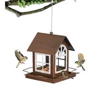 Pour oiseaux en plein air : station d'alimentation haute résistance, forme de maison de campagne | Structure suspendue résistante aux intempéries, détail de finition durable, Attraction Decor