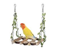 pour Oiseaux - Support de balançoire en Bois, Jouet de Jeu pour Perruche | Perche d'escalade en Bois Naturel, Finch, cacatoès Gris d'Afrique, calopsitte, Conure, Perruche, Mynah Macaw, Station