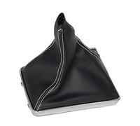,pour Opel,pour Astra III H 1.6,pour Vauxhall 2004-2010 Couvre-pommeau de Levier de Vitesse en Cuir chromé Ligne Blanche Couvre-pommeau de Levier de Vitesse Soufflet