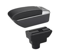 Pour Opel Pour Corsa D Boîte D'accoudoir De Voiture Boîte Rangement Console Centrale Pièces Intérieures Boîte D'accoudoir(D3 Black white No USB)