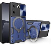 Pour Oppo A76 4g / A36 4g / K10 4g / A96 4g Coque,Support De Voiture Magnétique, Pour Realme 9i 4g Not 5g Béquille Avec Cache-Objectif Coulissant Blue