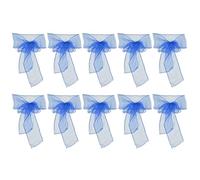 Pour Organza, 10pcs Sash Sash, Exquis Bows, pour la décoration de banquet de fête de mariage (Bleu)