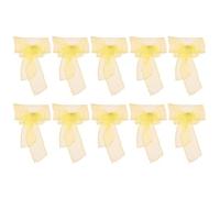Pour Organza, 10pcs Sash Sash, Exquis Bows, pour la décoration de banquet de fête de mariage (Jaune vif)