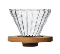 Pour Over Coffee Dripper Glass Funnel with Stand Single Cup Handbrewed Filter Maker For Lovers Manual Brewing Station Home Kitchen Café Extraction Tool Borosilicate Brewing Accessory