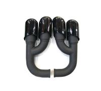 Pour P&orsche Pour Cayenne S 2010-2014 Systèmes D'échappement Voiture Tuyau Silencieux Pointe Queue D'échappement Tuyau D'échappement Silencieux D'échappement (Color : Long Black)