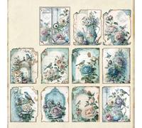 pour papier Journal Intime 30pcs pour Planner Créatif 14x11cm(3 Bird Flower Season)
