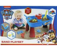 pour Pat Patrouille - Table Sable et Eau Enfant + 7 Accessoires Plage - 41x27x25,5cm - Set Jeu Plein air, activite Exterieur 2 en 1 + Carte Animaux