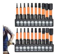 pour perceuse llen | Kit pour perceuse hexagonale en acier S2 avec mesures métriques et en pouces | Jeu de forets hexagonaux multifonctions - pour automobile, maison, électrique
