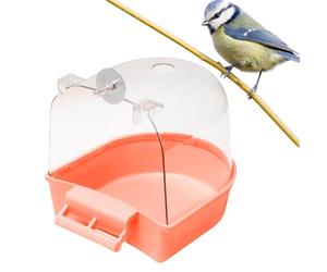 pour perroquet, bain d'oiseaux transparent pour cage Bol de boîte de douche | Cage Bol de tube de bain pour douche à oiseaux en cage, pour perruche, calopsitte, conure, canari, per