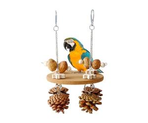 pour perruches - Balançoire interactive naturelle à mâcher, jouet à mâcher pour petit oiseau | pour perruche, canari, conure, ara, myna, perruche, pigeon, intérieur ou extérieur