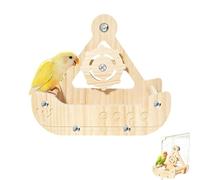 pour Perruches,Perchoir Naturel en Bois Bateau Pirate, pour Cage à Oiseaux - Adapté Aux Canaris Nidification Litière Animaux Maison Intérieur Extérieur Volière Jardin
