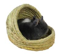 Pour petits animaux de compagnie - Abri pour lapins, niche d'élevage, terrier pour rongeurs style saule naturel, design de protection + construction portable, matériel synthétique