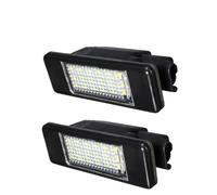 Pour Peugeot 207, 307, 308, 3008, 406, 407, 508 : 1 paire d'éclairage LED pour plaque d'immatriculation de voiture avec 18 LED. Lumière blanche pour plaque d'immatriculation.