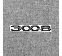 pour Peugeot 3008 2020 2021 2022 2023 Embleme Logo Coffre Arrière,Noir 3D Lion Lettres Numéros Insigne Autocollant Stickers Badge Métal ABS Rechange Styling Voiture Accessoires