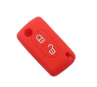pour Peugeot 308 207 307 3008 5008 Étui À Clé De Voiture en Silicone À 2 Boutons Coques De Clé(Red)