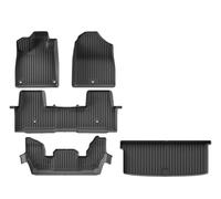 pour Pilot 2023 2024 2025 Tapis Sol Doublures Chargement TPE Tapis Dossier Toutes Saisons Tapis Coffre TPE Coussinets Imperméables Robustes Tapis Coffre Voiture(5PCS Set)