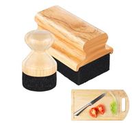 pour planches à découper - Applicateur de crème - Poignée à récurer - Poils doux - lisse et solide - Entretien des ustensiles de cuisine - Outil idéal pour planches à découper, blocs à