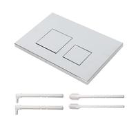 Pour plaque de commande Geberit Sigma 01 Sigma 20 Sigma 30, plaque de commande en plastique pour chasse d'eau à 2 débits, double actionnement, 24,5 cm x 16,5 cm (argent mat)