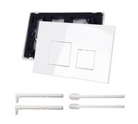 Pour plaque de commande Geberit Sigma 01 Sigma 20 Sigma 30, plaque de commande en plastique pour réservoir de chasse d'eau à 2 débits, double plaque d'actionnement, 24,5 cm x 16,5 cm (blanc brillant)