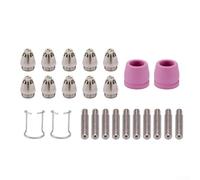 pour plasma Cutter Consumables Kit 24PCS for pour cut60 pour cut50 | Fits pour cut60, pour cut50, LGK-60, LTP5000; 10 electrodes, 10 nozzles, 2 cups, 2 brackets included
