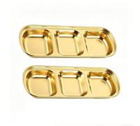 pour plateau Condiments Acier 304 3 Compartiments Doré pour