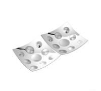 pour plateau de pour service 4 Compartiments - Snacks Apéritif Résistant - Assiette Divisée Fêtes Mariage - Design Argenté Élégant - Taille 23,5x23,5cm(Two compartments)