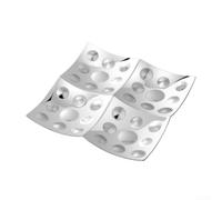 pour plateau de pour service 4 Compartiments - Snacks Apéritif Résistant - Assiette Divisée Fêtes Mariage - Design Argenté Élégant - Taille 23,5x23,5cm(Four compartments)