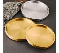 pour plateau de pour service Rond 304 Double Épaisseur pour Buffet et Traiteur - Présentation Pâtisseries Antidérapant 26cm(20cm)