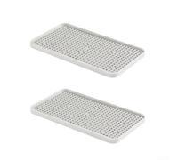 pour plateau d'égouttement 2 en Plastique pour robuste - Bac de Récupération d'eau Amovible pour Ustensiles - pour idéal comme égouttoir à Chaussures Porte-savon - 38x10.5cm(Square×2)