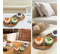 pour plateau pour service pour bois Acacia pour arachide Cuisine(large) | Design pour arachide unique, esthétique naturelle, pour bois acacia , pour idéal desserts, café thé