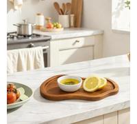 pour plateau pour service pour bois Acacia pour arachide Cuisine(small) | Design pour arachide unique, esthétique naturelle, pour bois acacia , pour idéal desserts, café thé