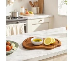 pour plateau pour service pour bois Acacia pour arachide Cuisine(small) | Design pour arachide unique, esthétique naturelle, pour bois acacia , pour idéal desserts, café thé