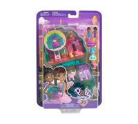 pour Polly Pocket - Coffret Jardin du Paon - 2 poupées + 2 eléphants + 10 Accessoires - Set Jouet Fille + 1 Carte Tigre