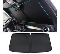 WOAFEY pour Porsche Macan 2014-2018 Pare-Soleil Pare-Brise de Voiture, empêche Les Rayures Voiture Pare-Soleil Avant Protection UV Pliable Protection avec Pare-Soleil de Voiture Blocage,Black