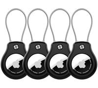pour Porte-clés Apple AirTag, Lot de 4, étui de Verrouillage Air Tag étanche, étui Apple Tag Ultra sécurisé avec câble métallique, pour Bagages, Porte-clés, étiquette de Bagage et Plus Encore.