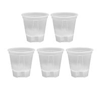 Pour pots de fleurs d'intérieur et d'extérieur avec trous de drainage fabriqués à partir de plastique robuste, conçus pour améliorer la santé des plantes (120 mm transparent)