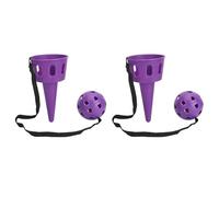 Pour prendre une balle, 2 set en plastique à billes avec une mate pour une poignée stable, lancer et attraper une balle pour l'exercice de réflexivité, des enfants (Violet)