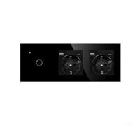 pour prise Connectée WiFi 2 Interrupteurs Verre Trempé pour(black)